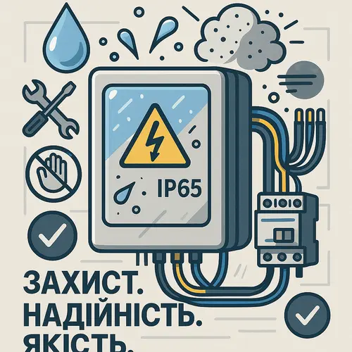 { "alt_text": "Модульні розподільчі щити IP65 для ефективного управління електропостачанням." }