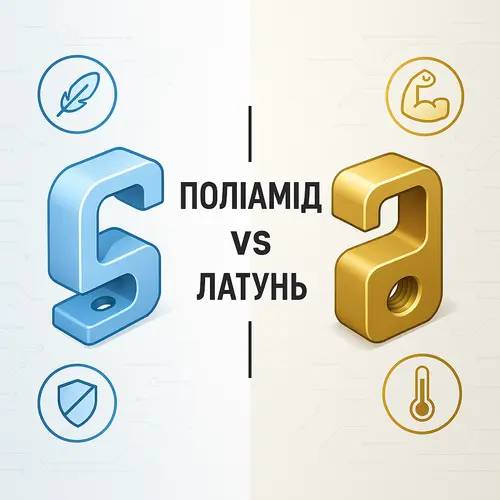 { "alt_text": "Поліамідні та латунні затискачі для надійного кріплення і зручності використання." }